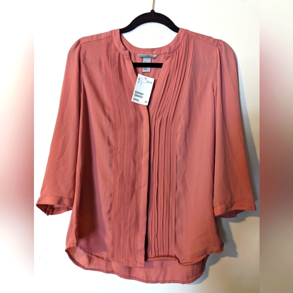 H&M Coral Pink Blouse (US 8)